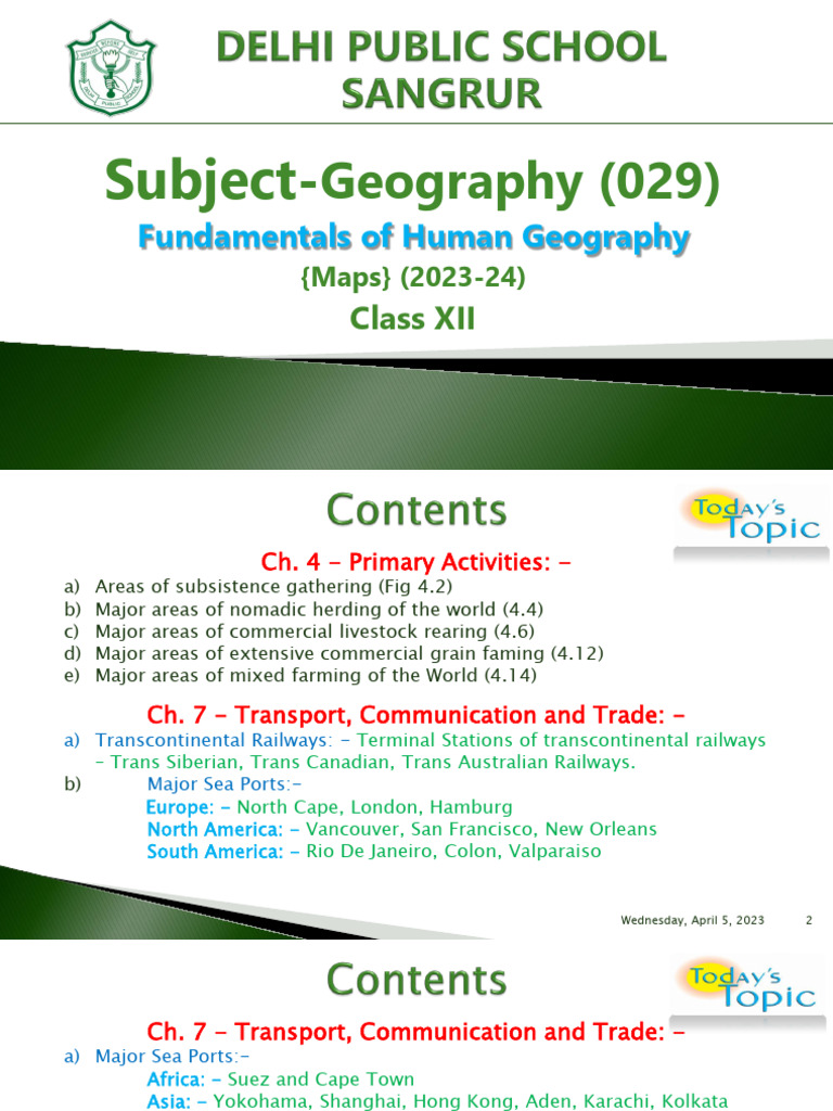 Geography Maps (Part 1) 2023-24 | PDF