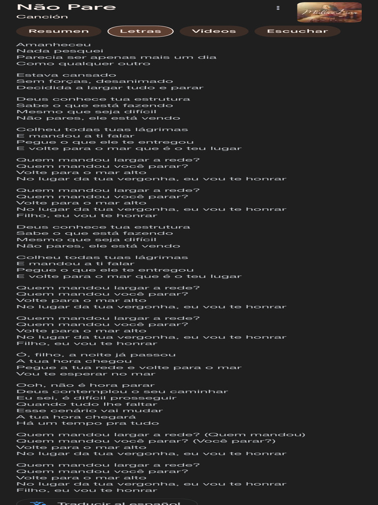 Nao Pare Letra - Buscar Con Google | PDF