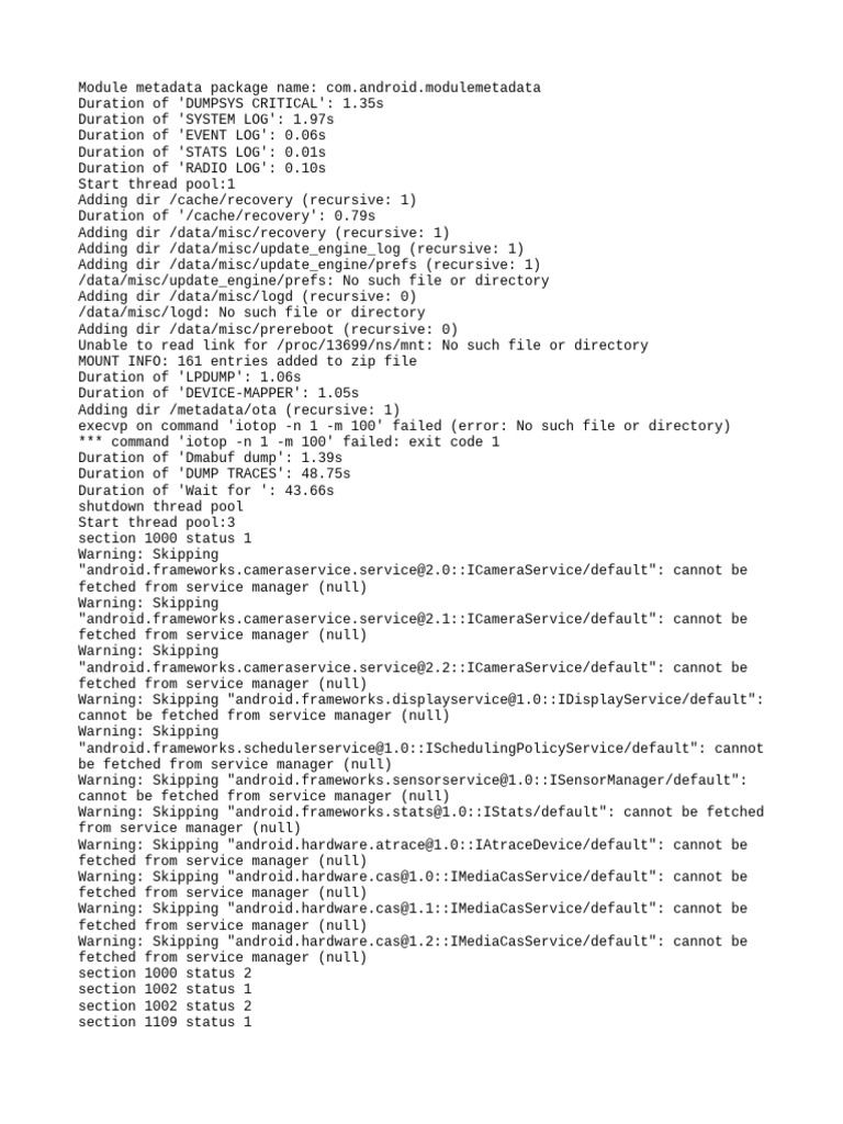 Android Module Metadata Log Analysis | PDF | Computer Programming ...