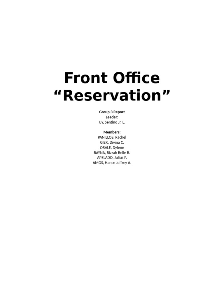 Reservation Written Report | PDF | Computer Science | Computing
