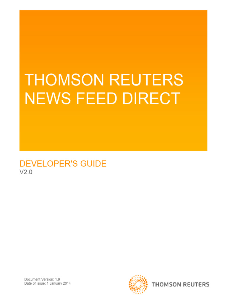 Thomson Reuters News Feed Direct: Developer'S Guide | PDF | Metadata ...