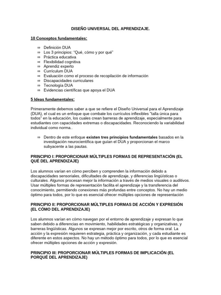 Diseño Universal Del Aprendizaje | PDF | Plan de estudios | Aprendizaje