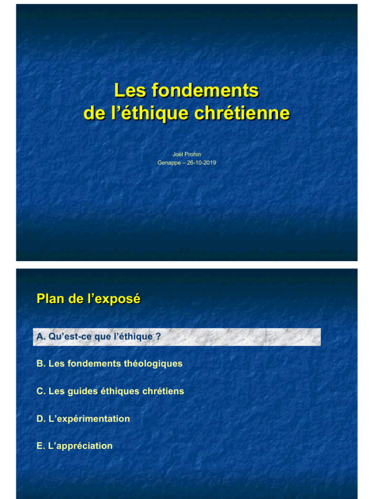 Fondements de l'éthique chrétienne | PDF | Moralité | Dieu