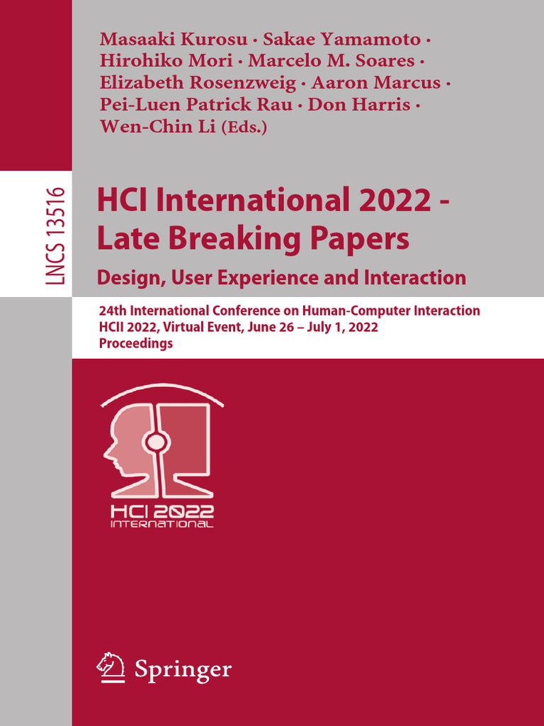 HCI International 2022 - Late Breaking Papers: Design, User Experience and  Interaction | PDF | Experience | Human–Computer Interaction