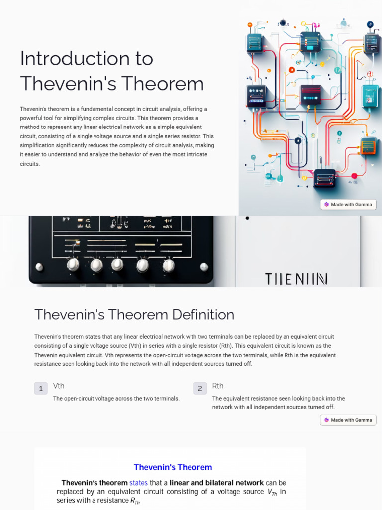 Introduction To Thevenins Theorem 2 Pdf Electrical Network