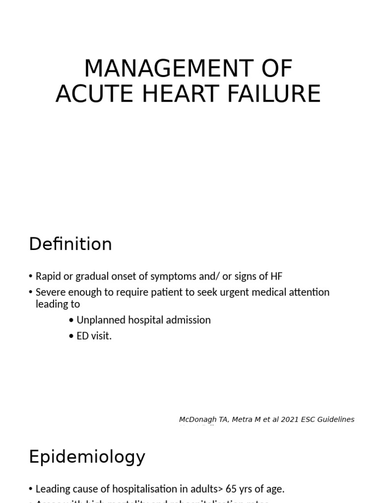 Acute Heart Failure Management | PDF | Heart Failure | Blood Pressure