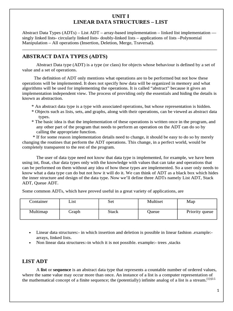 Unit I-V | PDF | Queue (Abstract Data Type) | Software Engineering