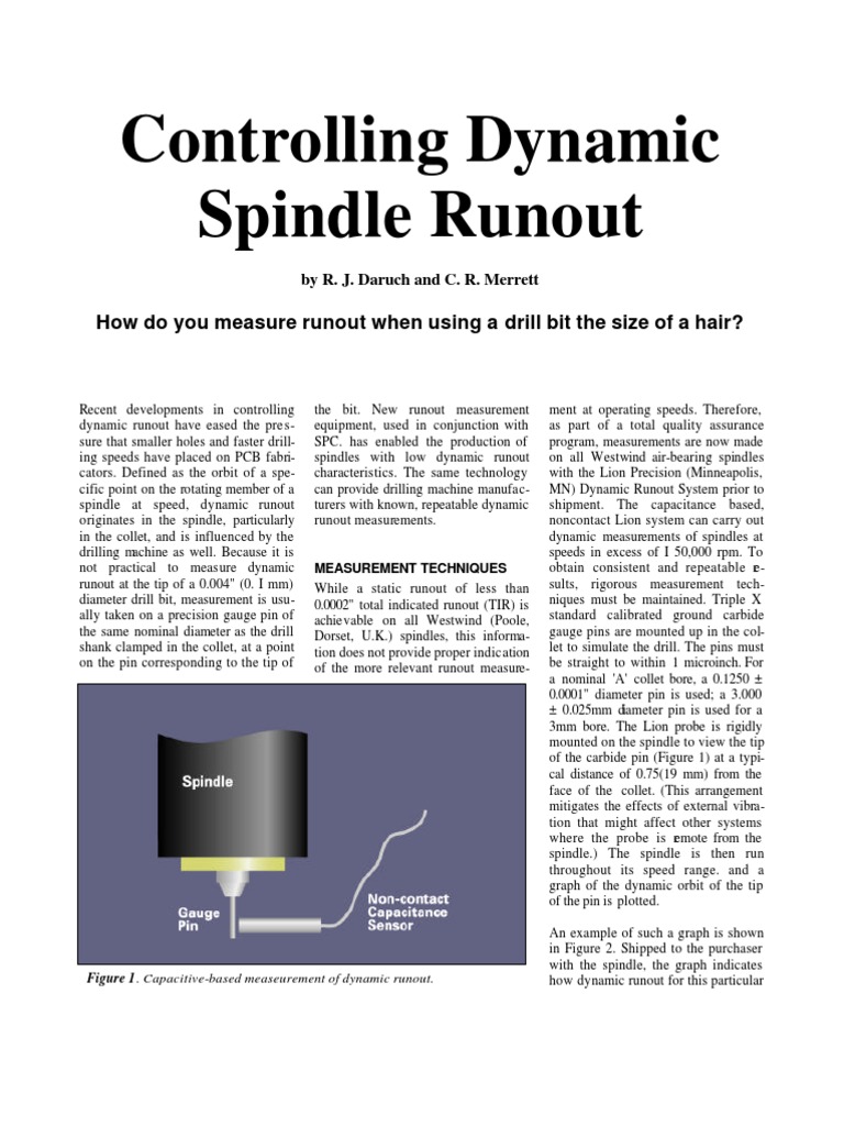Dynamic Runout Measurement Techniques | PDF | Drilling | Drill