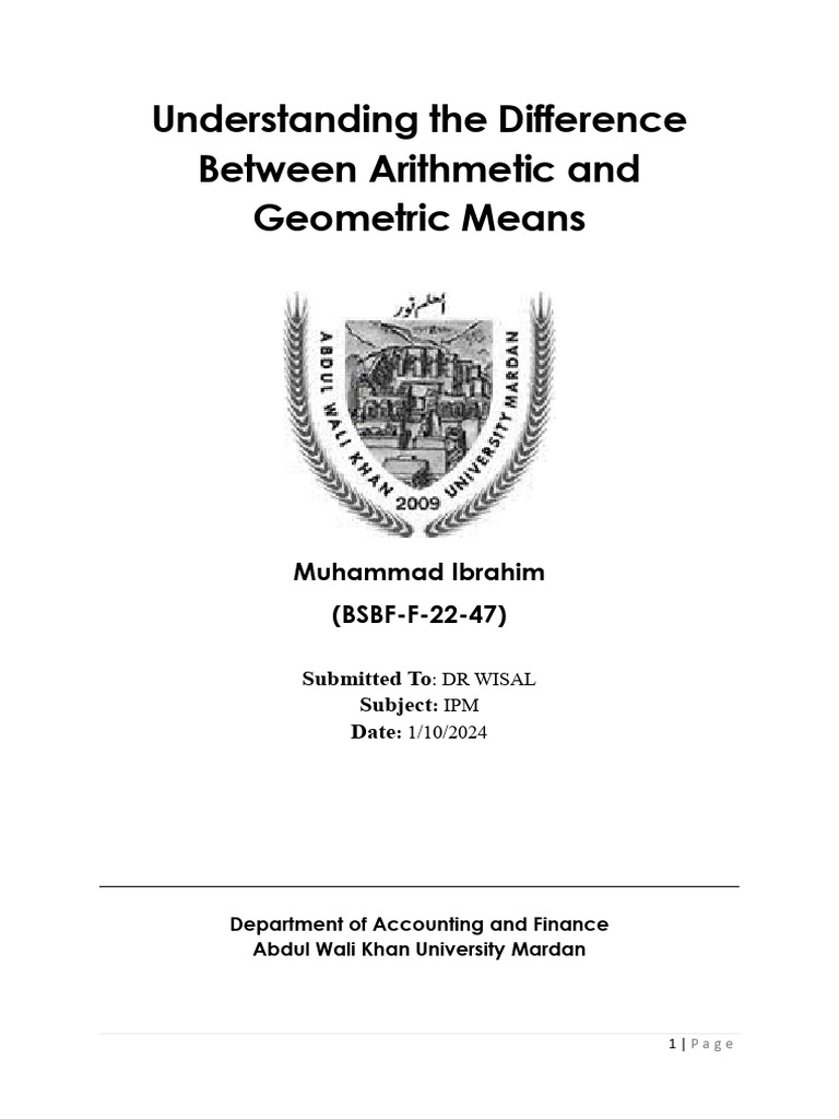 Arithmetic and Geometric Means (7 Files Merged) | PDF | Derivative ...