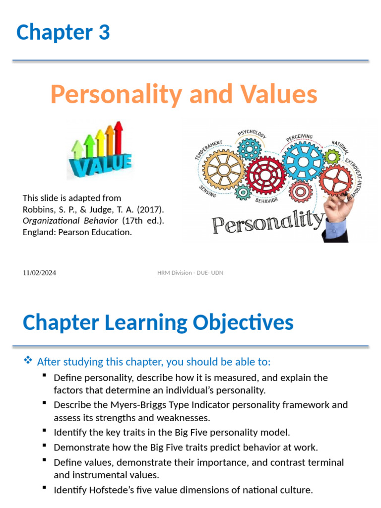 Chapter 3 Personality and Values | PDF | Social Psychology ...