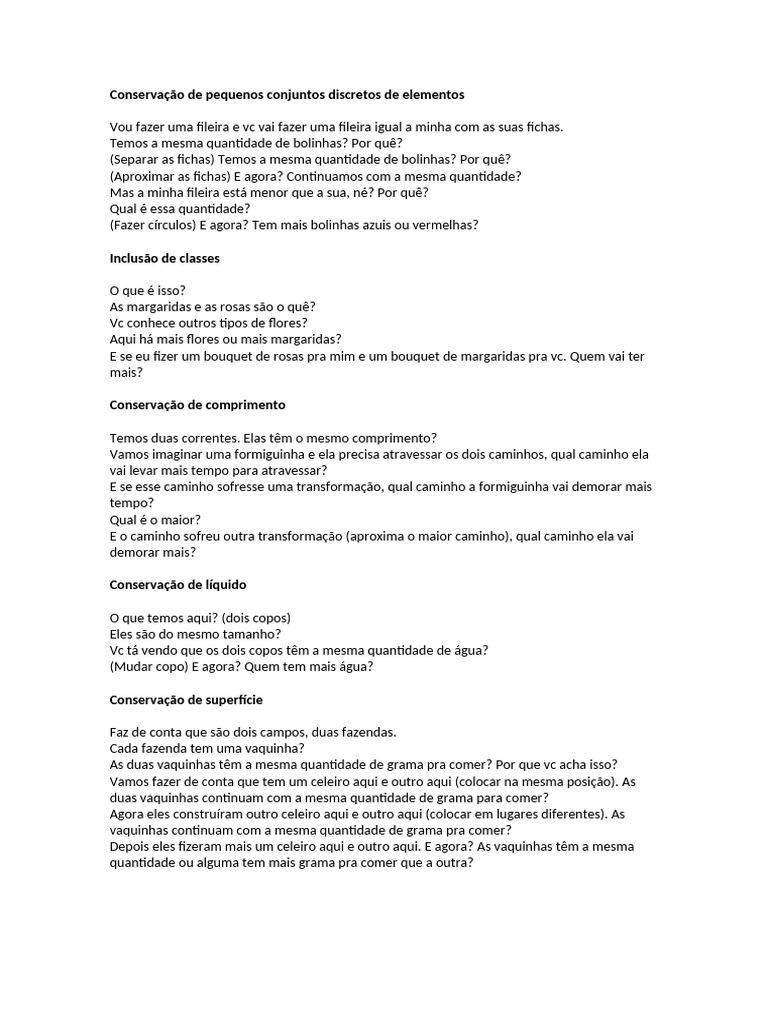 Conservação de Elementos e Medidas | PDF | Artes Linguísticas e Disciplina