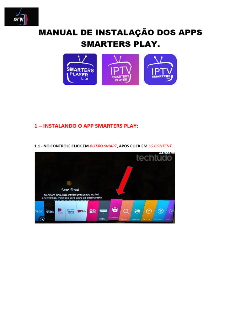 MANUAL DE INSTALAÇÃO DO SMARTERS IPTV | PDF