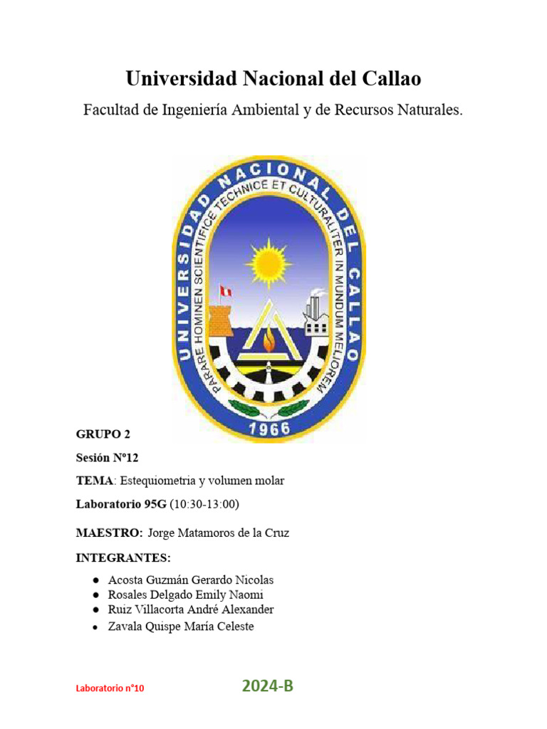 Labo Quimi Estequi | PDF | Estequiometría | Gases