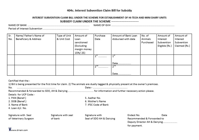 Interest Subvention Claim Bill | PDF | Subsidy | Economies