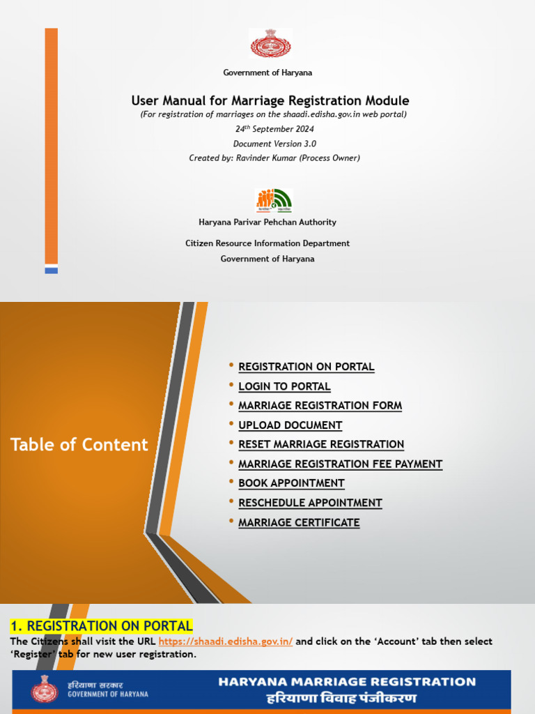 Haryana Marriage Registration Guide | PDF | Cyberspace | Computing