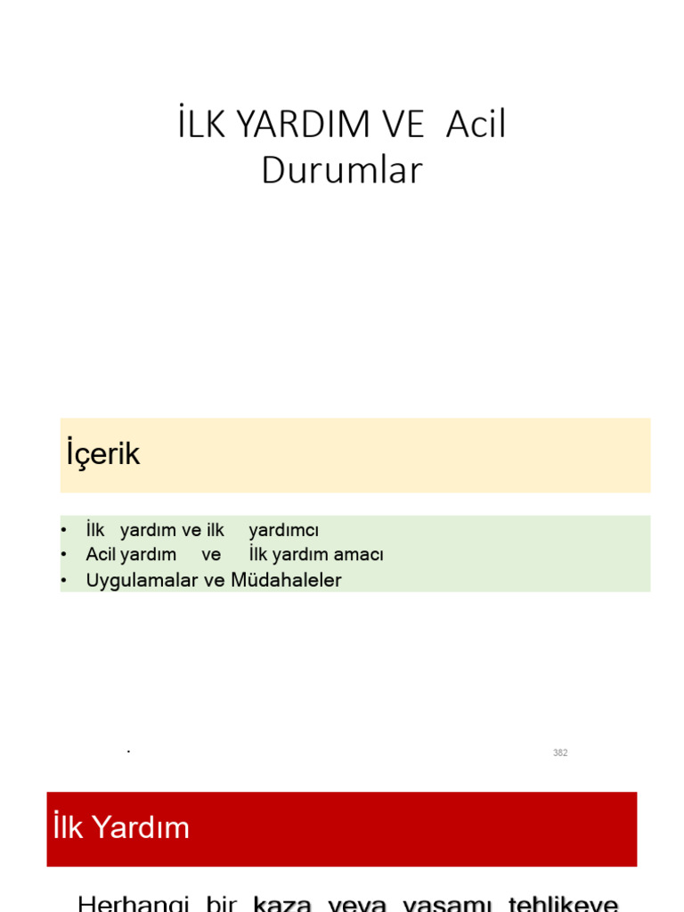 Ders 4 Aci̇l Ve Tahli̇ye | PDF