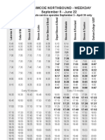 Simcoe North 401 Weekday Schedule