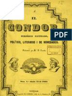 Periódico El Condor, Periódico Ilustrado, Político, Literario I de Novedades, Año I, N°1 de 15.jun. Al N°8 de 02.ago.1863.