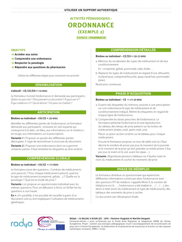Comprendre et utiliser une ordonnance | PDF | Médecine | Soins de santé
