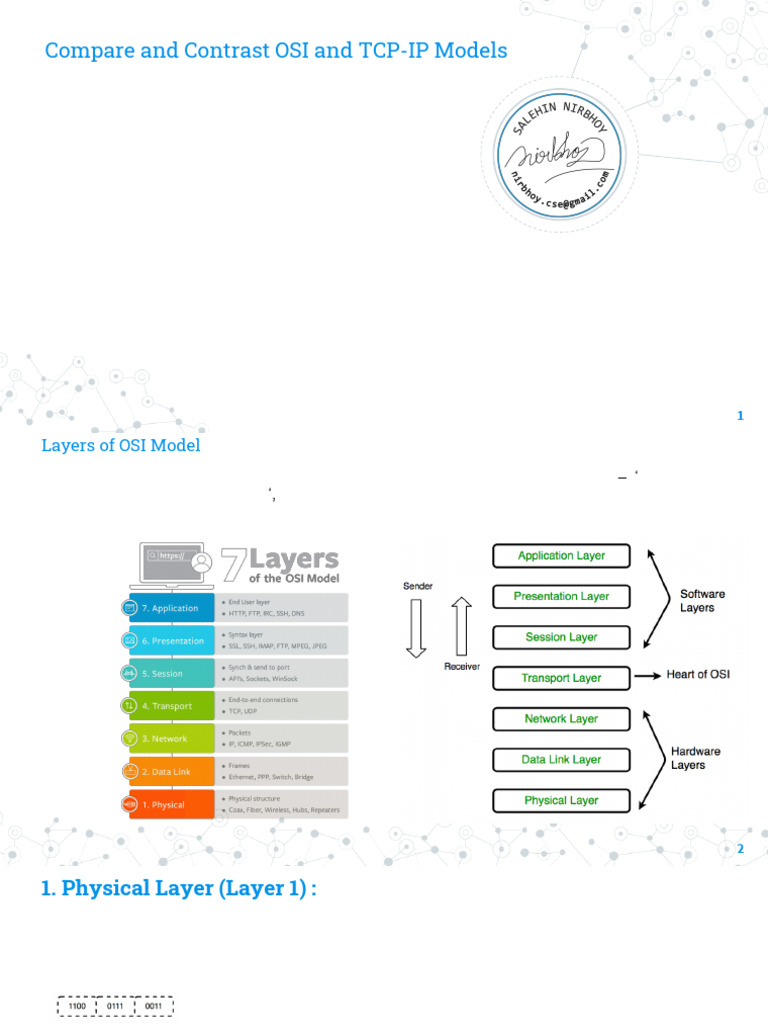 OSI vs TCP/IP Model Comparison | PDF | Osi Model | Computer Network