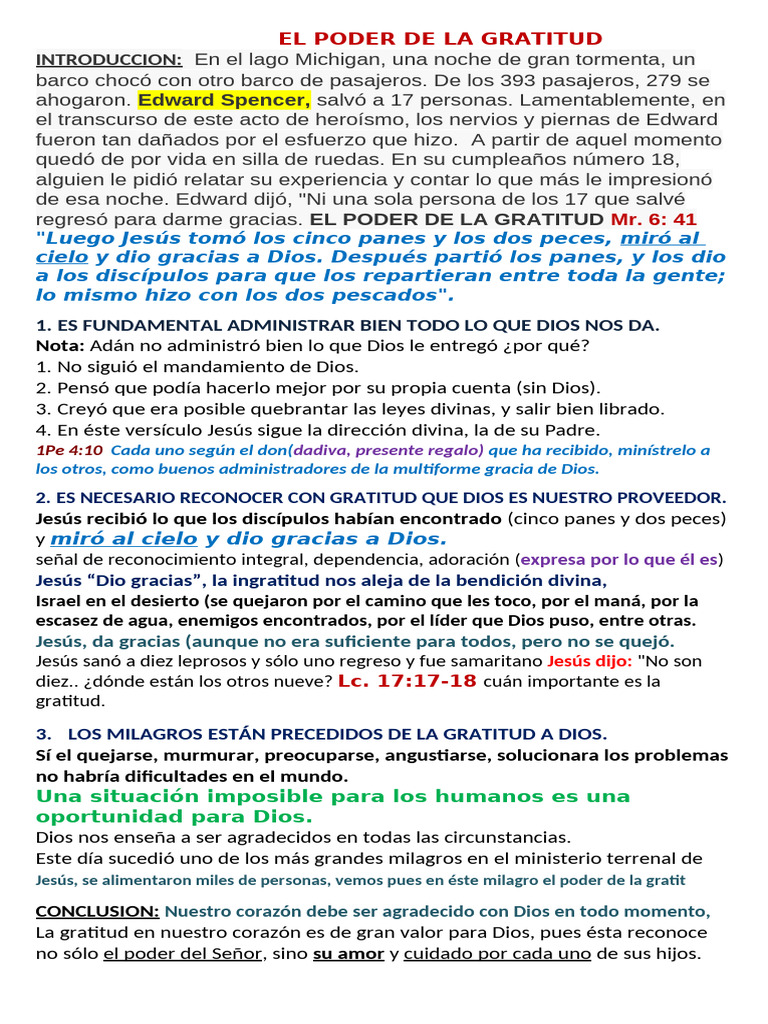 EL PODER DE LA GRATITUD | PDF | Jesús | Creencia religiosa y doctrina