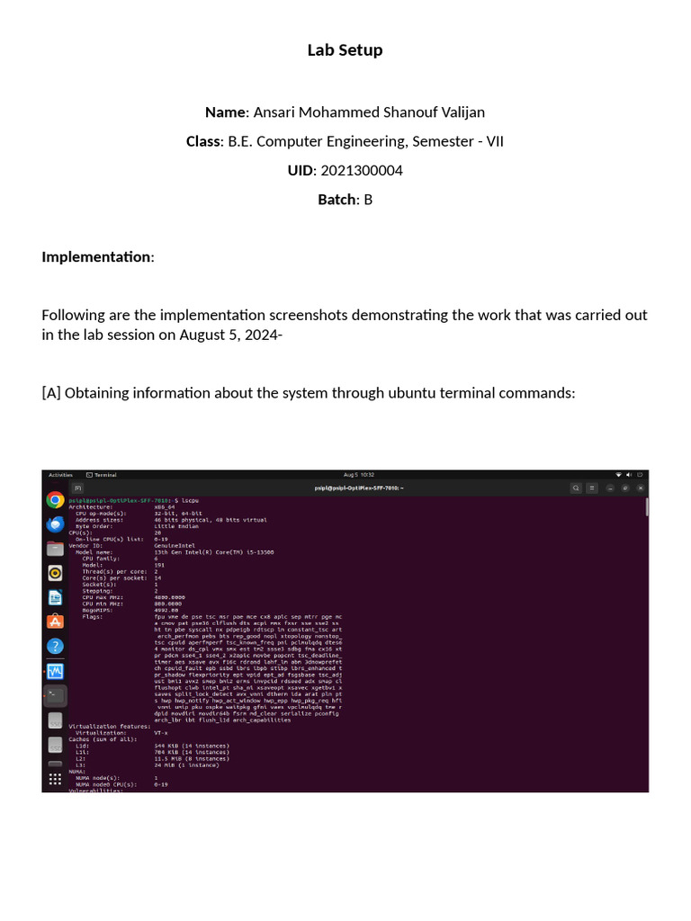 UCS534 Lab Setup and Implementation | PDF