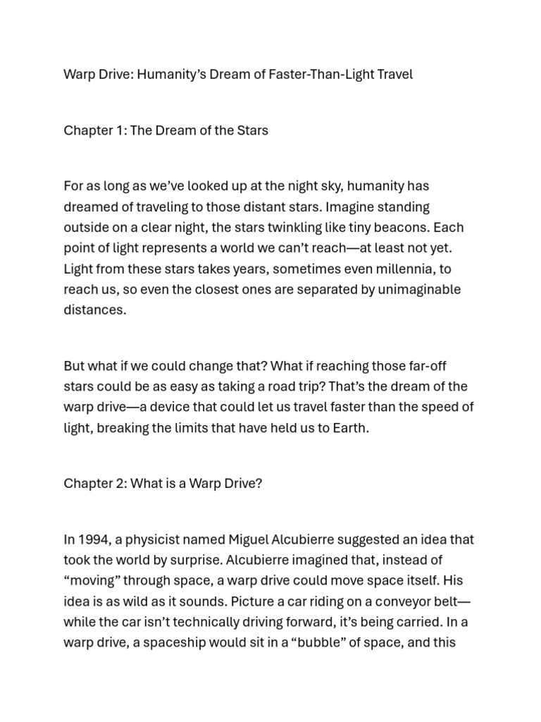 Warp Drive Pdf Matter Theoretical Physics
