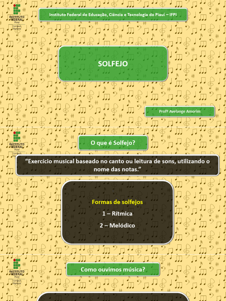 Introdução ao Solfejo Melódico | PDF | Pitch (música) | Notação musical
