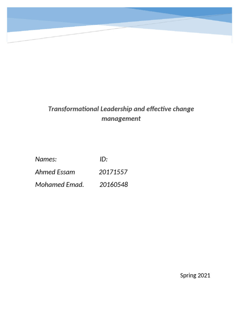 Honor Thesis | PDF | Transformational Leadership | Leadership