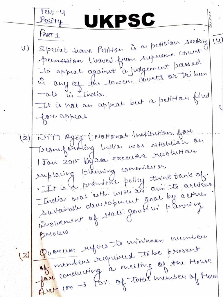 Test No 4 Polity | PDF