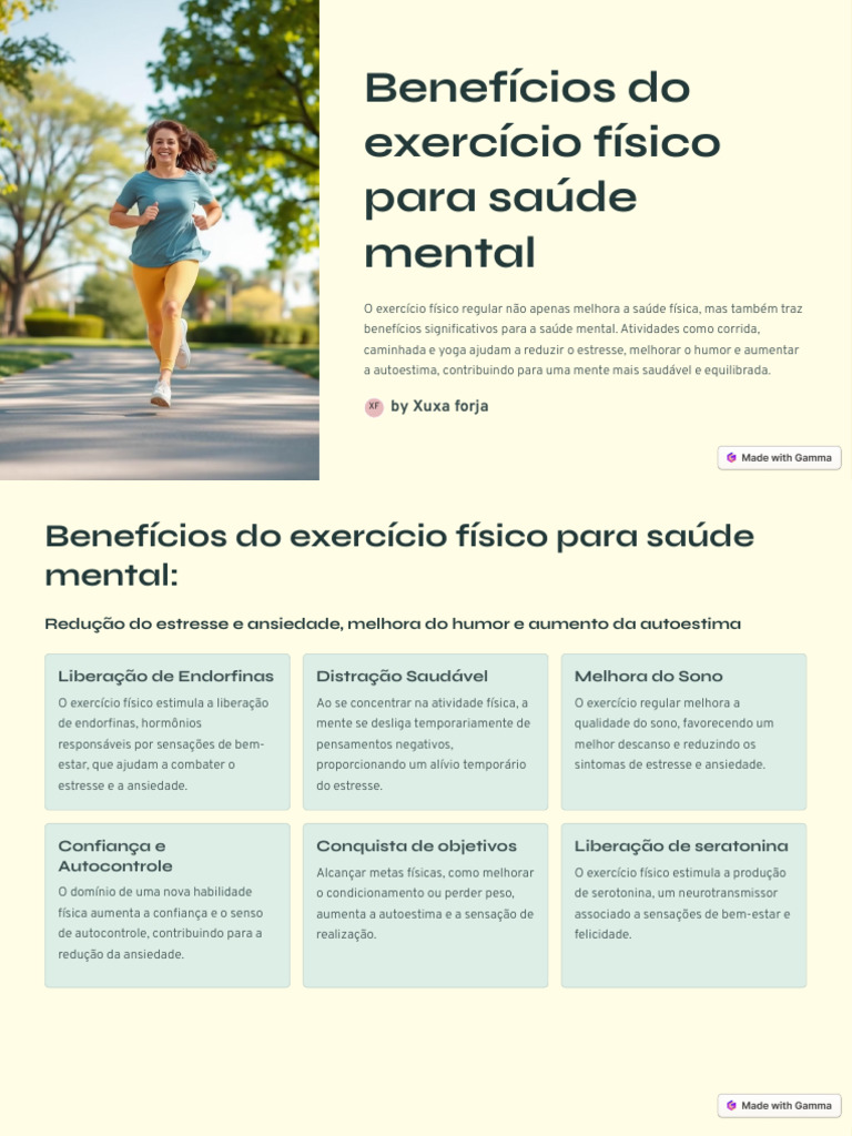 Beneficios Do Exercicio Fisico para Saude Mental | PDF