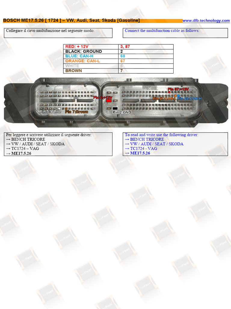 ME17.5.26 Pinout for VW/Audi/Seat | PDF