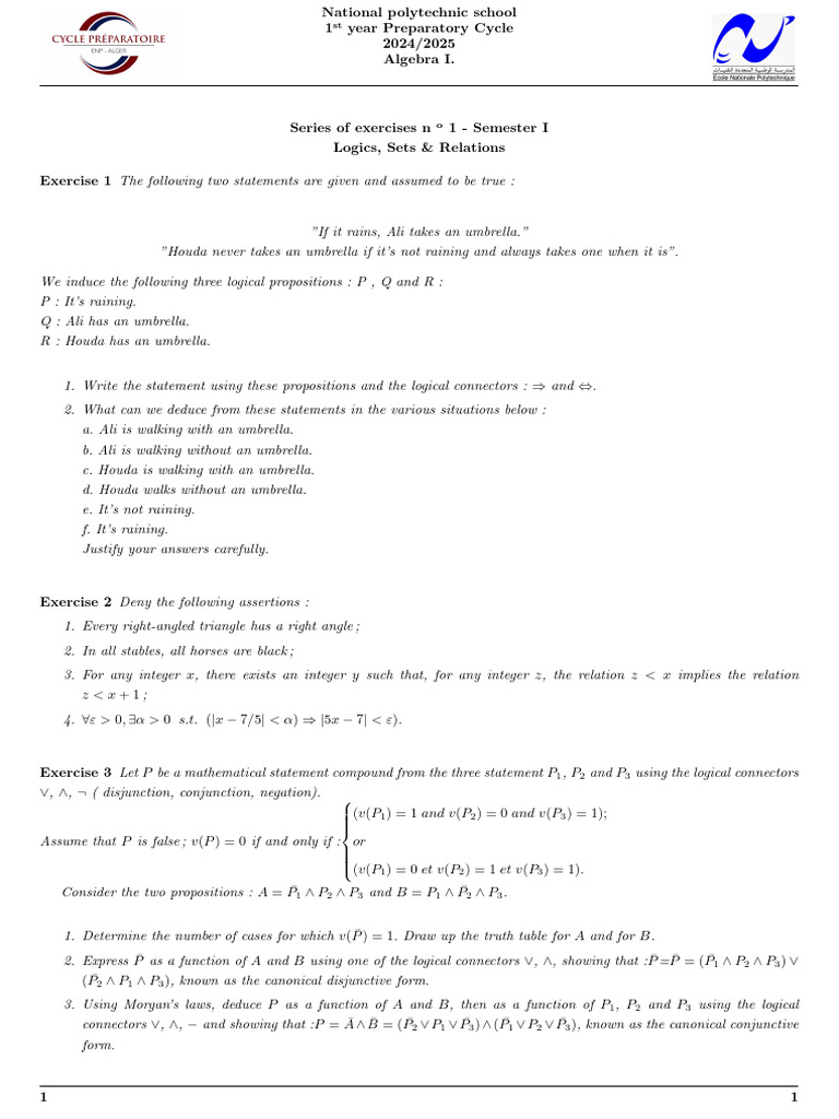 S-1-Logics Sets Relations 2024 241008 110242 | PDF | Logic | Mathematics