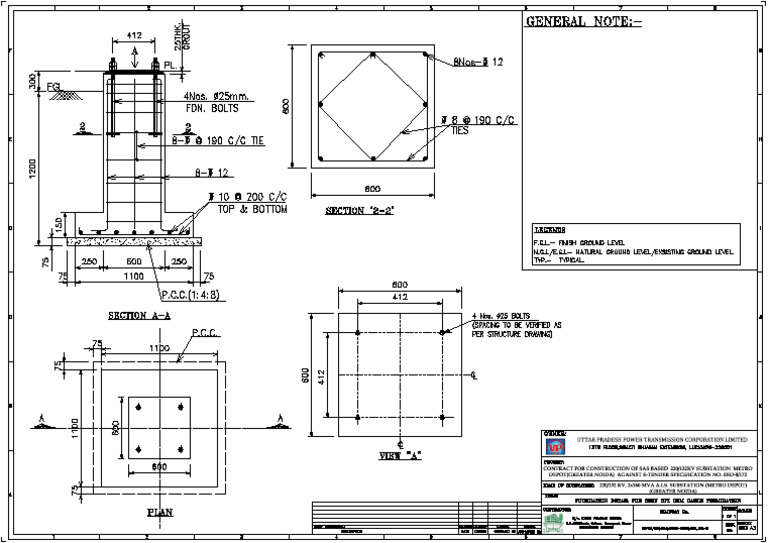 A3-R0-Fdn Detail 33KV Bpi Cable Ter. Metro Depot | PDF | Technology ...