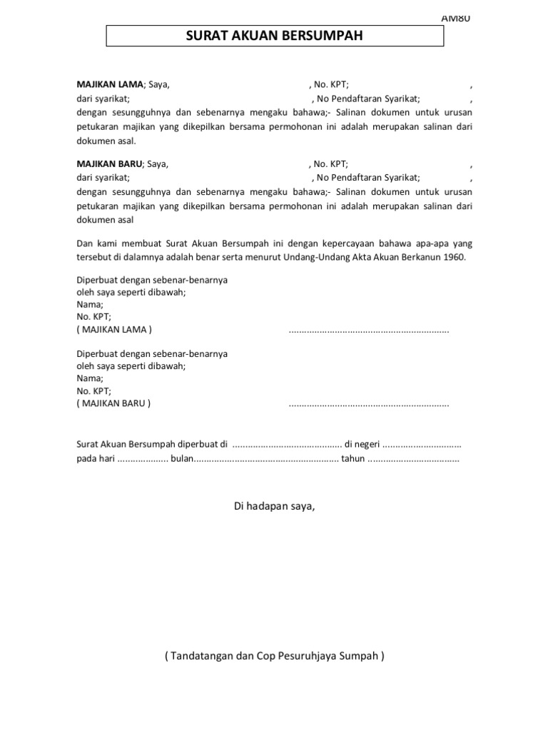 Contoh Surat Perjanjian Antara Majikan Dan Pekerja