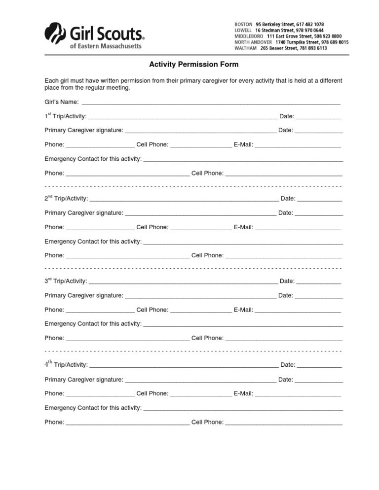 ActivityPermissionForm 1 | PDF | Career & Growth