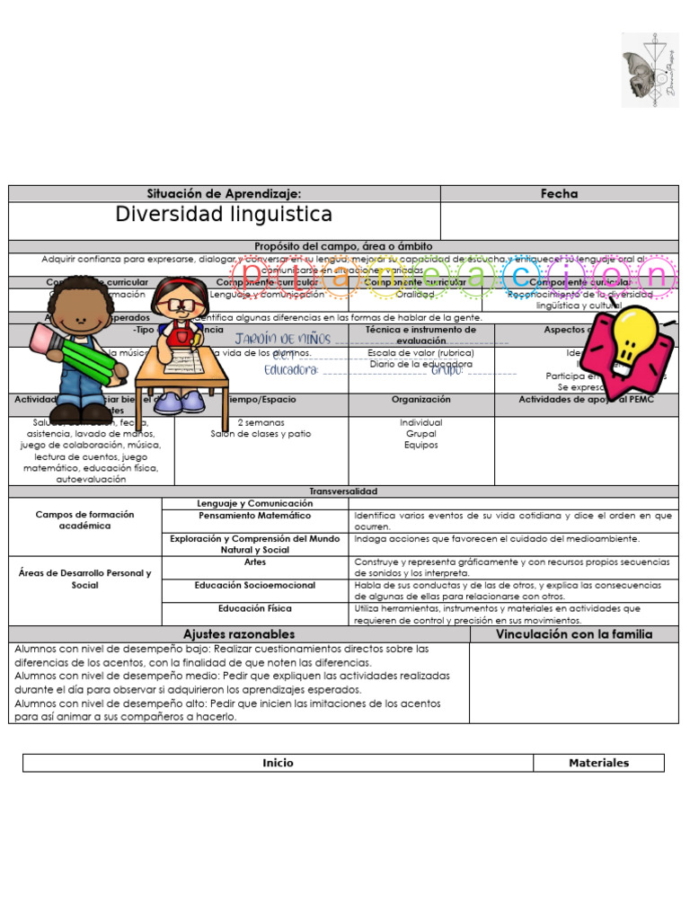 Diversidad Lingüística en el Aula Infantil | PDF | Educación de la ...