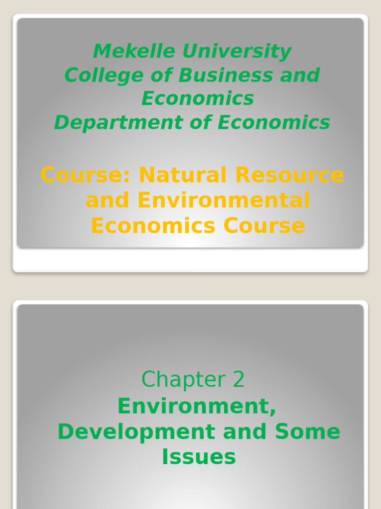 Environmental Economics and Development Issues | PDF | Sustainability ...