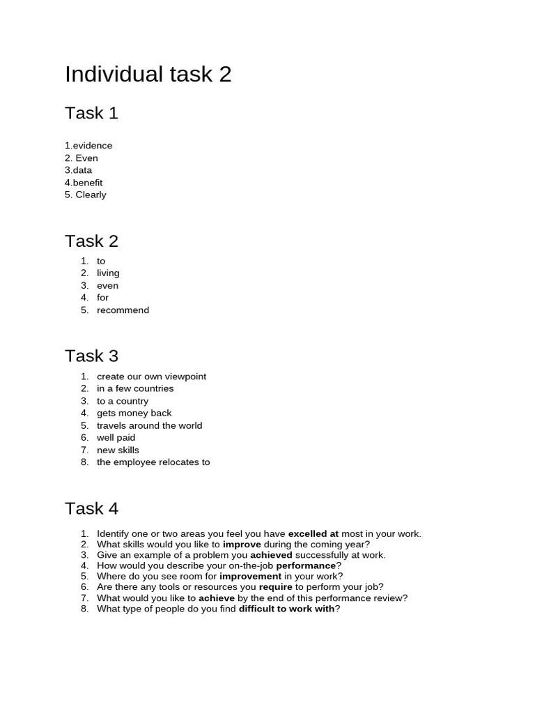 Individual Task 2 | PDF | Career & Growth