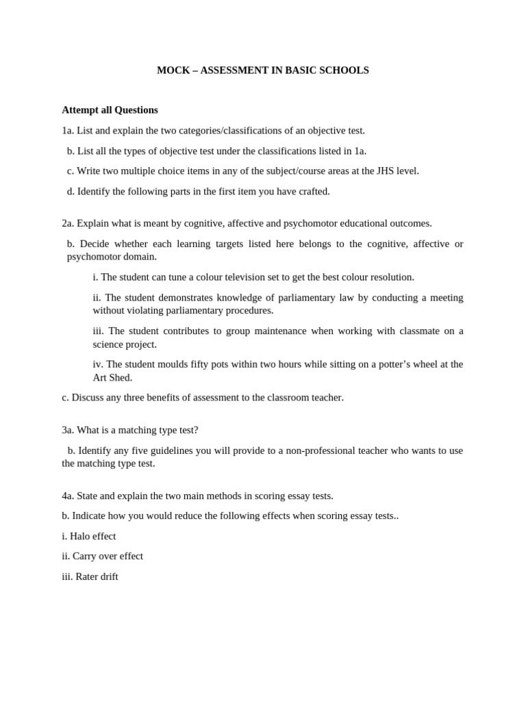Objective Test Assessment Guide | PDF | Career & Growth | Art