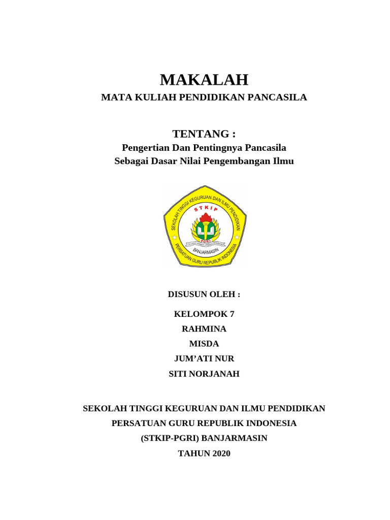 MAKALAH Pancasila Sebagai Dasar Nilai Pengembangan Ilmu | PDF | Sains ...