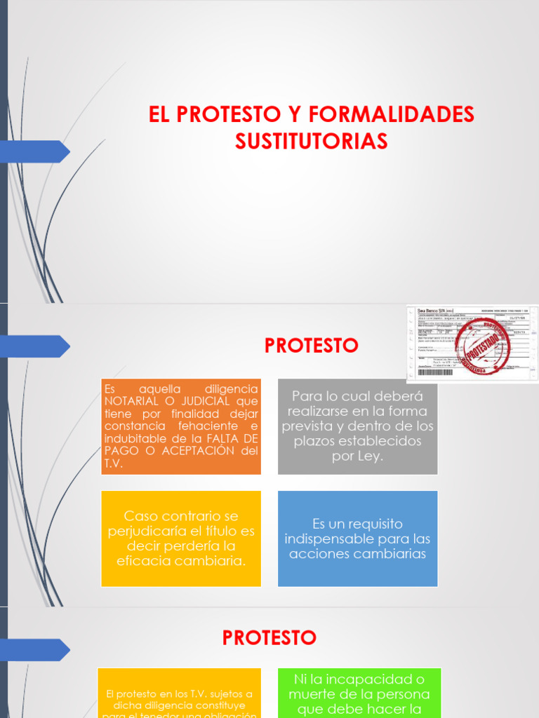 EL PROTESTO Y FORMALIDADES SUSTITUTORIASOK | PDF | Pagaré | Cheque