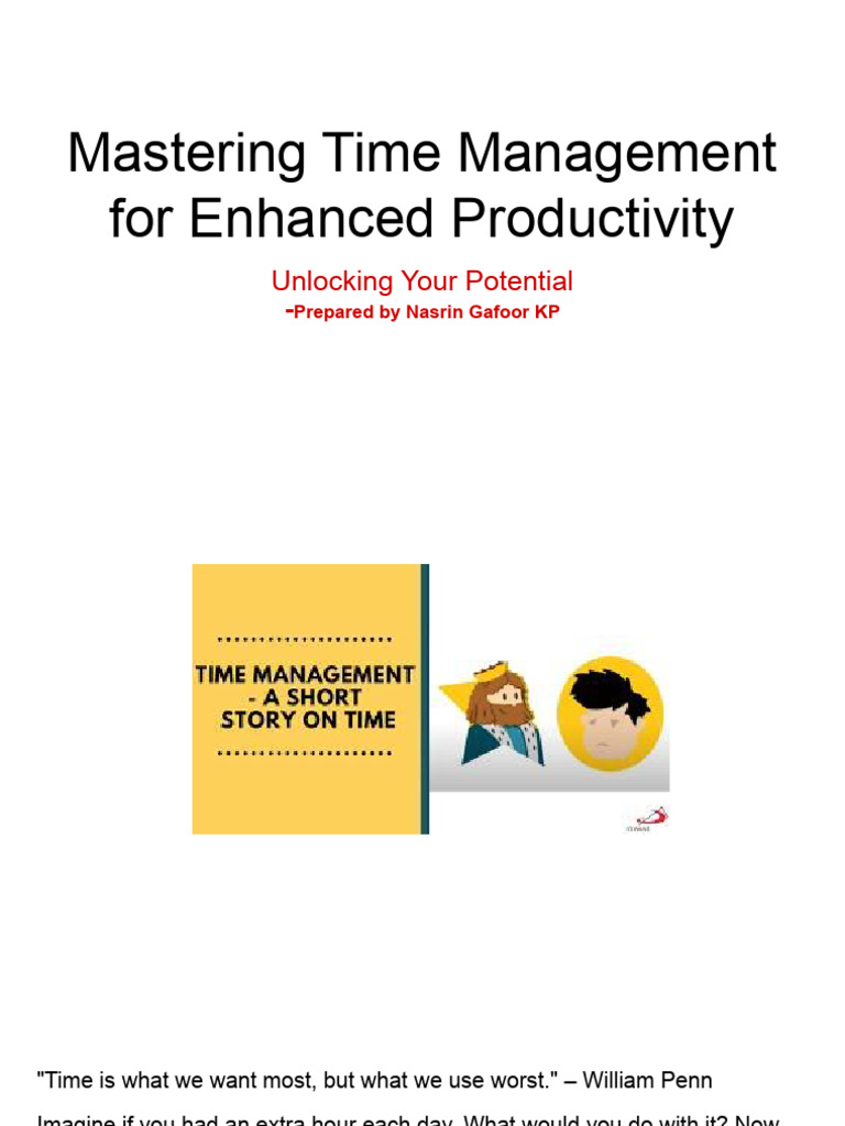 Mastering Time Management For Enhanced Productivity by Nasrin Gafoor ...