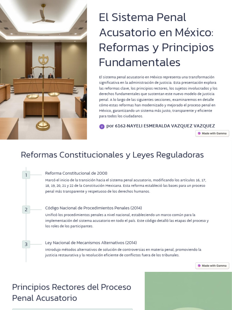 Sistema Penal Acusatorio en México: Claves y Reformas | PDF | Derecho ...