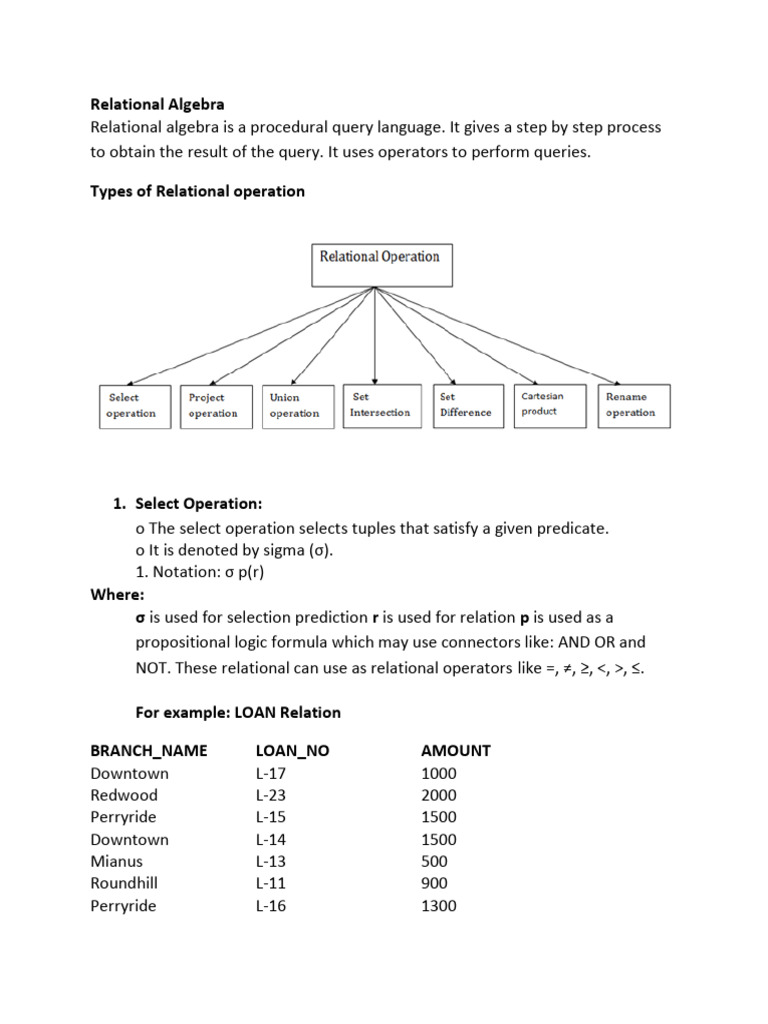 Relational Algebra&relationalCalculus | PDF | Relational Model ...