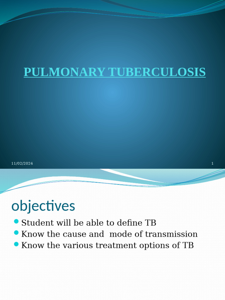 Pulmonary Tuberculosis 2 | PDF | Tuberculosis | Epidemiology