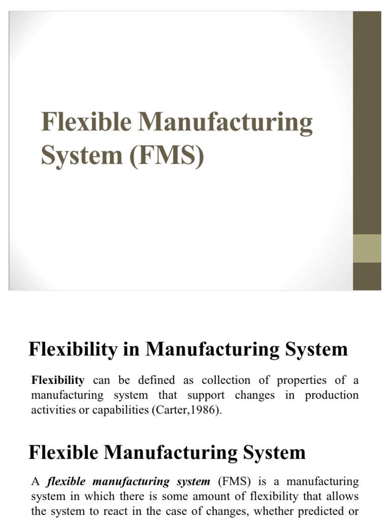 Understanding Flexible Manufacturing Systems | PDF | Numerical Control ...