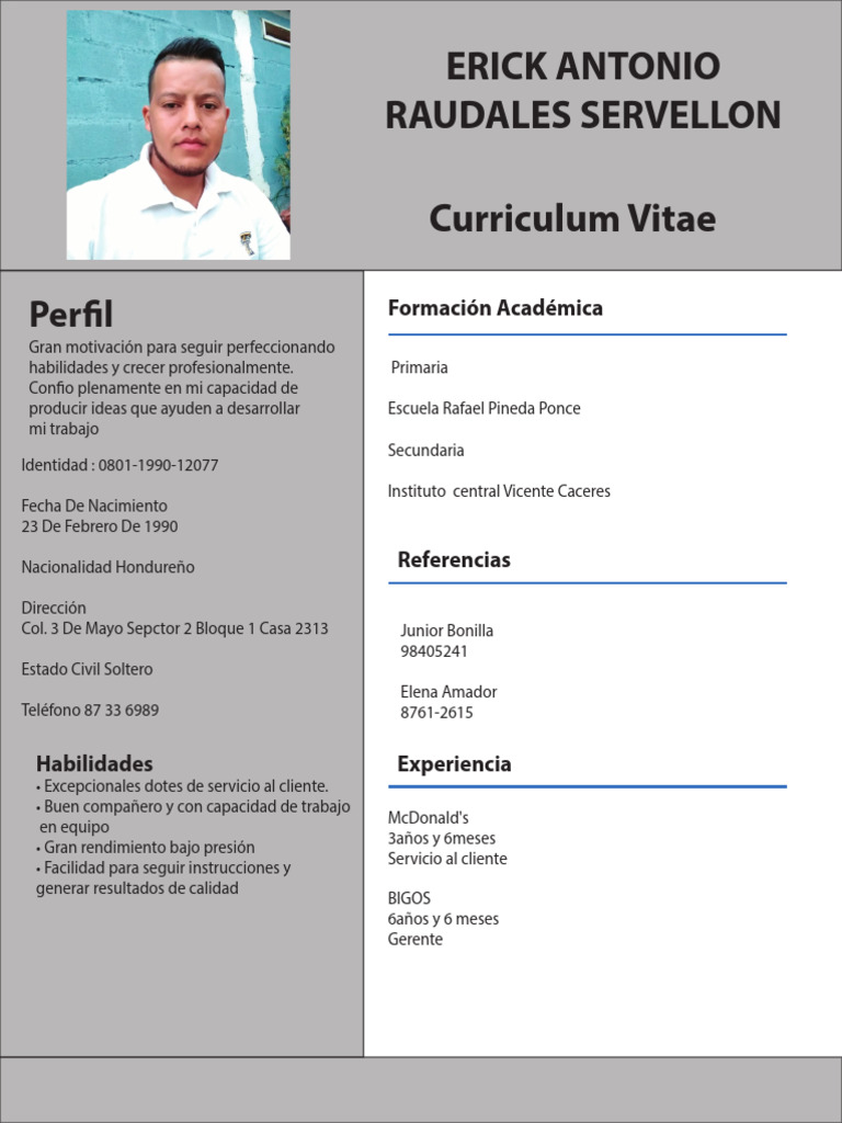 Erick Antonio Raudales Servellon | PDF