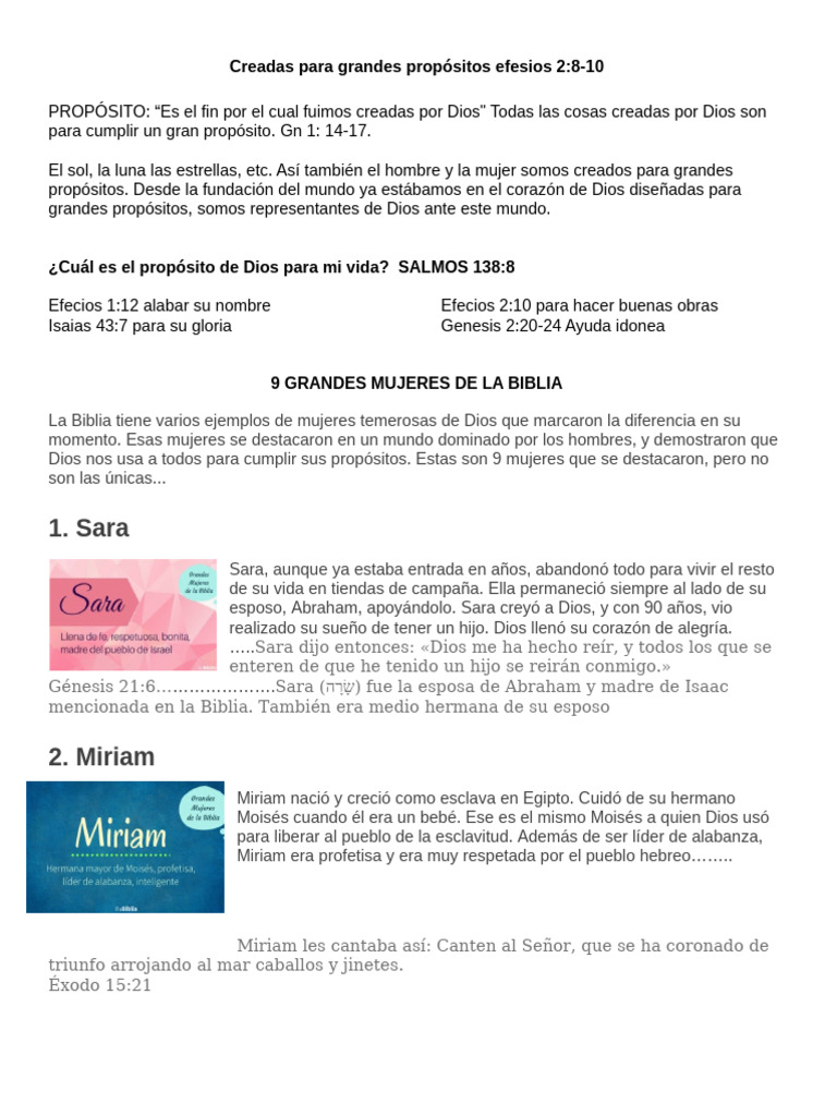 9 Grandes Mujeres de La Biblia Bosquejo | PDF | Rut (figura bíblica ...