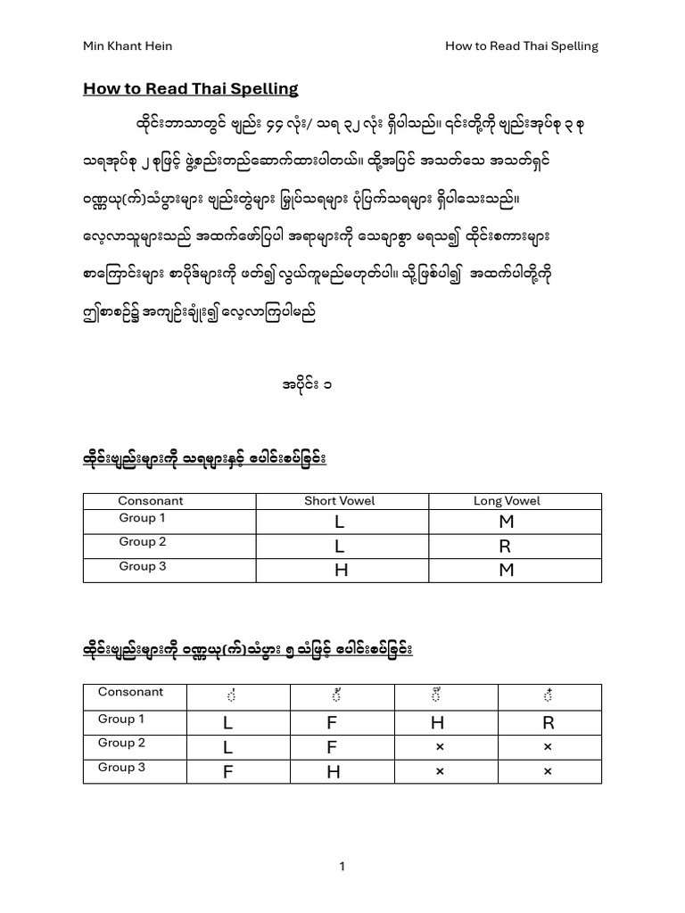 Thai Phonuncation | PDF